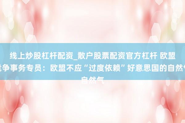 线上炒股杠杆配资_散户股票配资官方杠杆 欧盟竞争事务专员：欧盟不应“过度依赖”好意思国的自然气