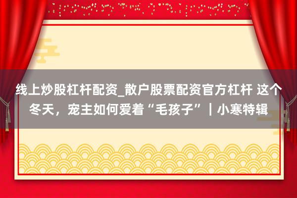 线上炒股杠杆配资_散户股票配资官方杠杆 这个冬天，宠主如何爱着“毛孩子”｜小寒特辑